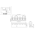 Lado de tono de 7.62 mm Terminal vertical macho y ángulo de conector femenino